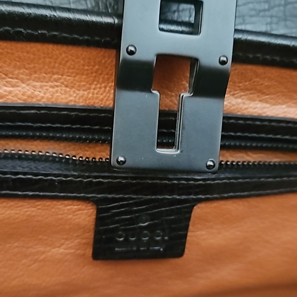 ❤️Last Chance !! Authentic GUCCI Black Leather Bamboo Bullet Tote Bag - Picture 9 of 13